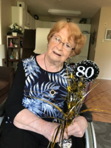 Rita celebrating her 80th birthday